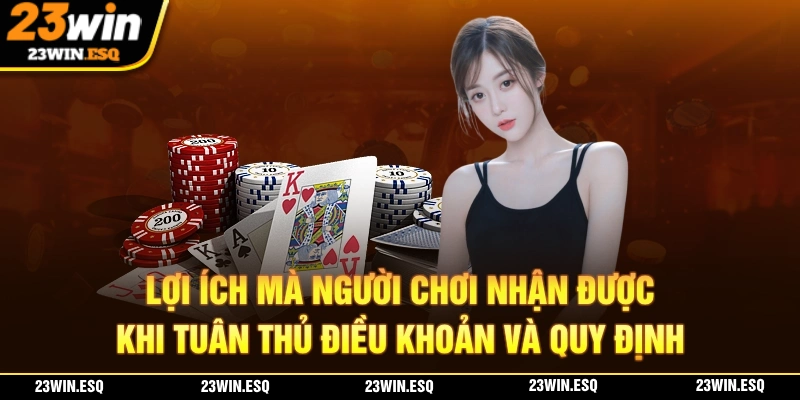 Lợi ích của bạn khi tuân thủ ĐIỀU KHOẢN VÀ QUY ĐINH của nhà cái 23WIN